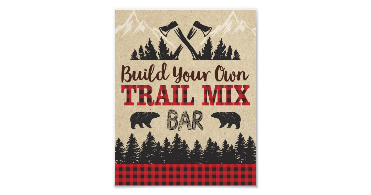 Lumberjack Trail Mix Bar Sign | 8x10 Print | Zazzle