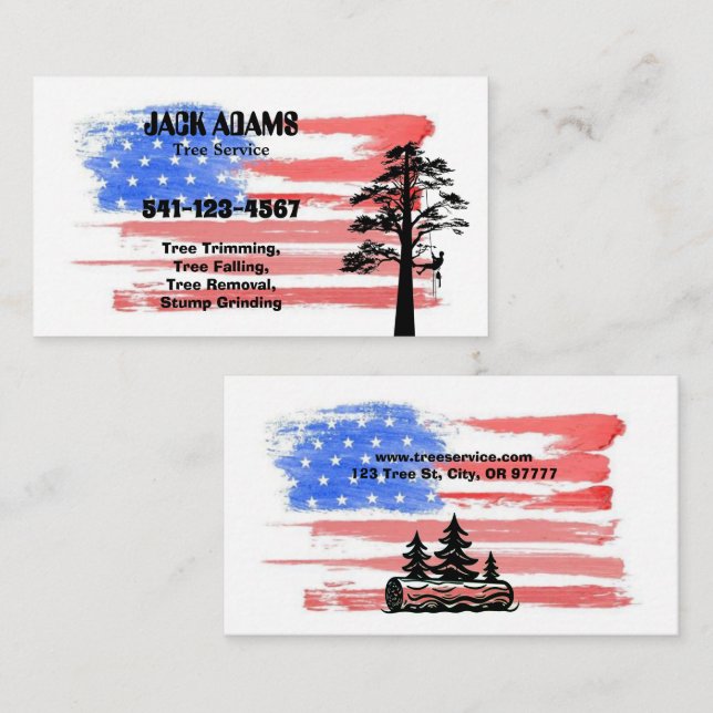 Lumberjack Tree Service Business Card (Front/Back)