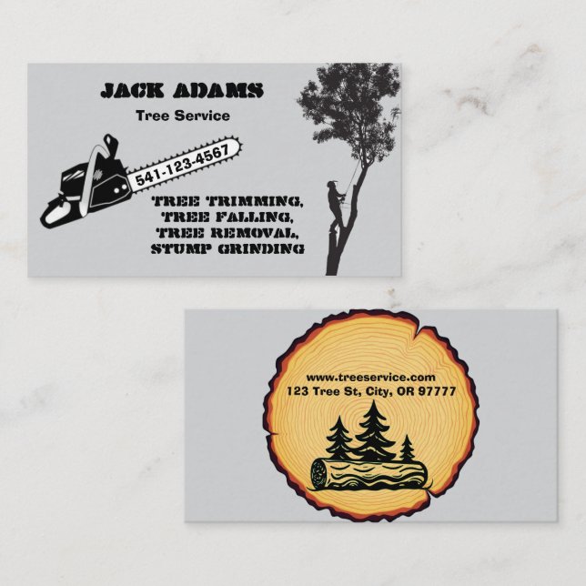 Lumberjack Tree Service Business Card (Front/Back)