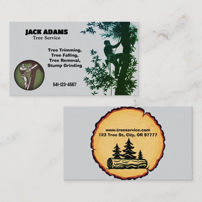 Lumberjack Tree Service Business Card (Front/Back)