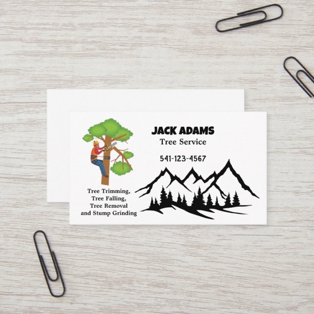 Lumberjack Tree Service Business Card (Front/Back In Situ)