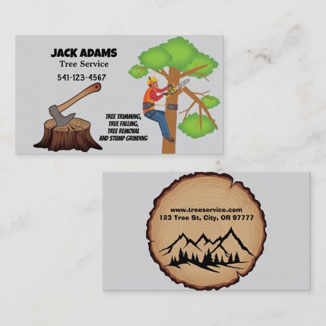Lumberjack Tree Service Business Card (Front/Back)
