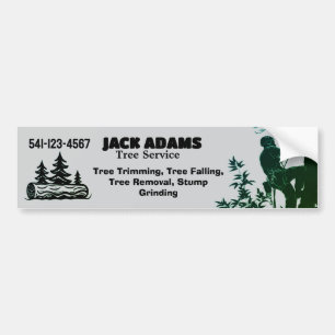 Lumberjack Tree Service Business Card Bumper Sticker