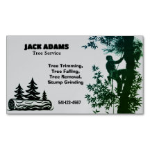 Lumberjack Tree Service Magnetic Business Card