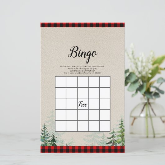 Lumberjack Watercolor Bingo Game (Standing Front)