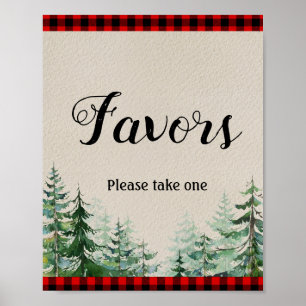 Lumberjack Watercolor Favor Sign