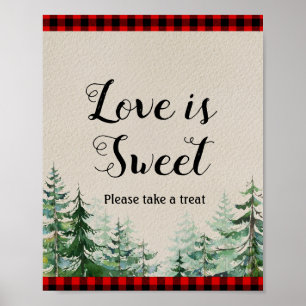 Lumberjack Watercolor Love is Sweet Sign
