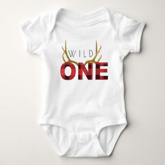 Lumberjack Wild One | First Birthday Baby Bodysuit