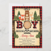 Lumberjack Woodland Baby Shower Invitation Invite (Front)