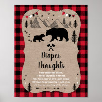 Lumberjack Woodland Bear Diaper Thoughts Poster