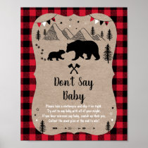 Lumberjack Woodland Bear Don't Say Baby Game Poster