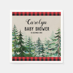 Lumberjack Woodland Forest Cocktail Paper Napkins