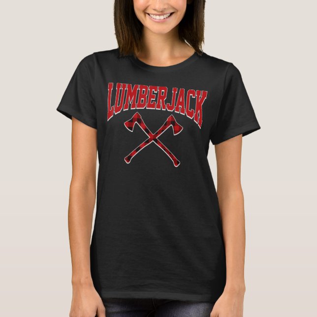 Lumberjack Woodworker Arborist Axe Flannel T-Shirt (Front)
