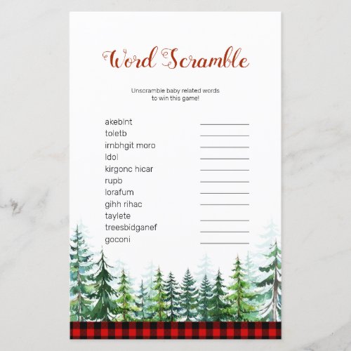 Lumberjack Word Scramble Game