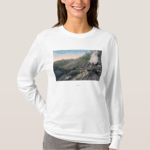 Lumberjacks Carrying Logs over Gulch by Cable T-Shirt