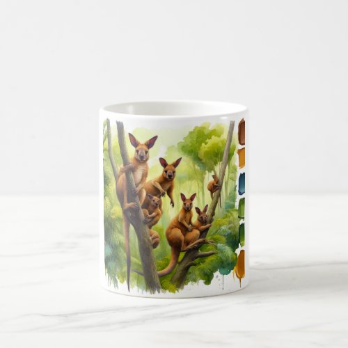 Lumholtz Tree Kangaroos in the Wild REF247 _ Water Coffee Mug