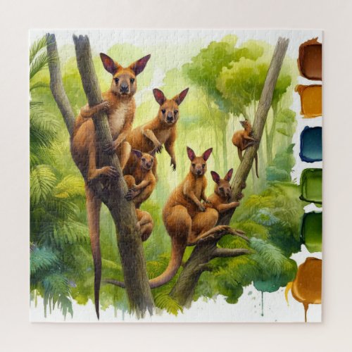Lumholtz Tree Kangaroos in the Wild REF247 _ Water Jigsaw Puzzle