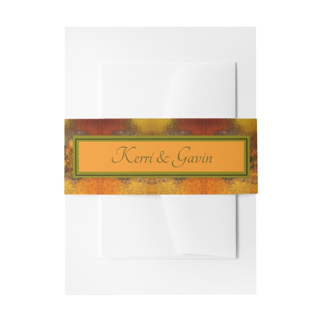 "Luminaries" (Fall) Wedding Invitation Belly Band (Front Example)