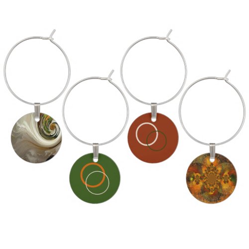 Luminaries Fall Wine Charm set of four