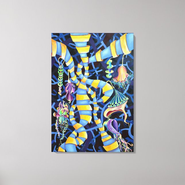 Luminescence Lady slipper Orchid Exotic Painting Canvas Print (Front)