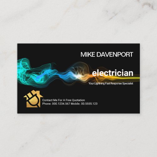 Luminescent Electric Lightning Strike Electrician Business Card