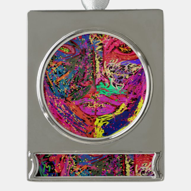 Luminescent Female Silhouette Banner Ornament (Front)