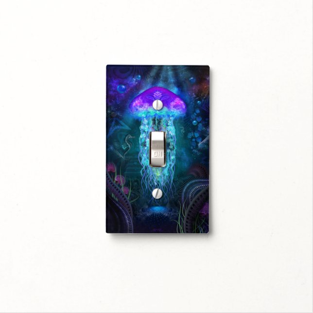 Luminescent Jellyfish Light Switch Plate (In Situ)