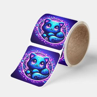 Luminescent Kitty 6 Square Sticker