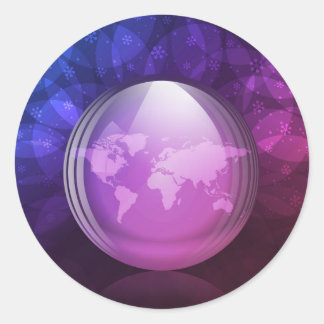 Luminescent snow globe classic round sticker