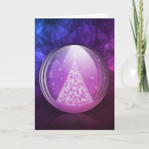 Luminescent snow globe holiday card