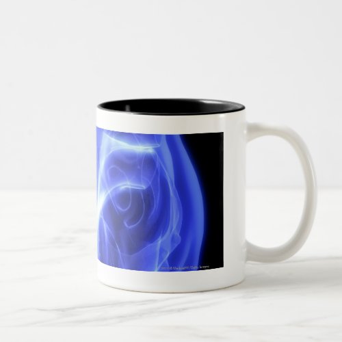 Luminescent view of the human heart Two_Tone coffee mug