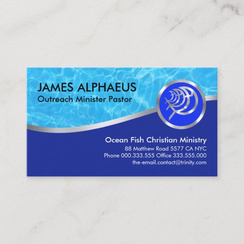 Luminescent Water Surface Fishing Pastor Business Card