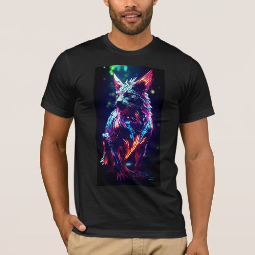 Luminescent Wyrm A Neon Fantasy T_Shirt