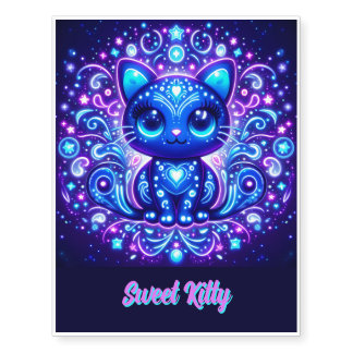 Luminesent Kitty Temporary Tattoos