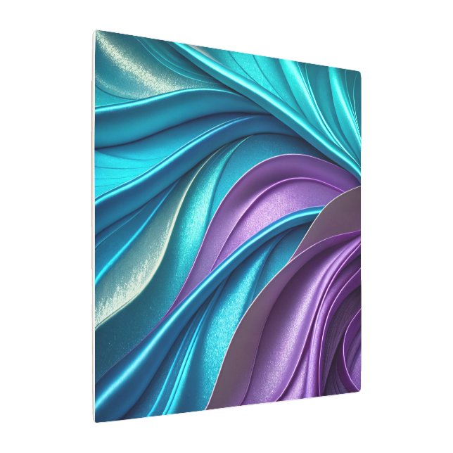Luminous Abstract Flow in Cool Colors Metal Print (Angled)