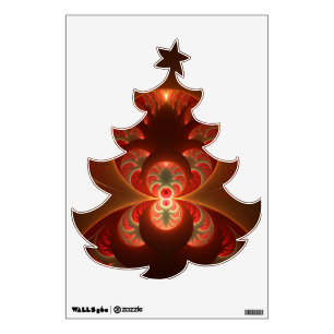 Luminous Abstract Modern Fractal Christmas Tree Wall Decal