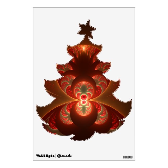 Luminous Abstract Modern Fractal Christmas Tree Wall Decal (Front)