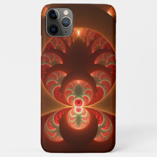 Luminous abstract modern orange red Fractal iPhone 11 Pro Max Case