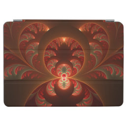 Luminous abstract modern orange red Fractal iPad Air Cover