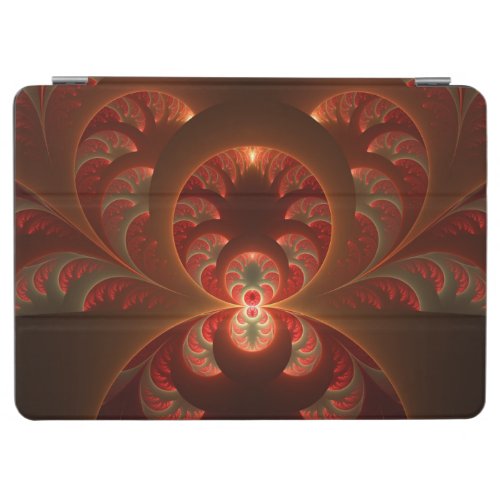 Luminous abstract modern orange red Fractal iPad Air Cover