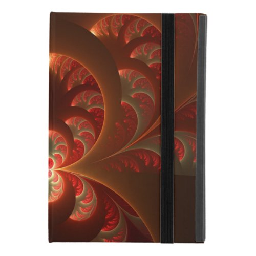 Luminous abstract modern orange red Fractal iPad Mini 4 Case