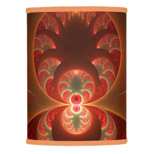 Luminous abstract modern orange red Fractal Lamp Shade