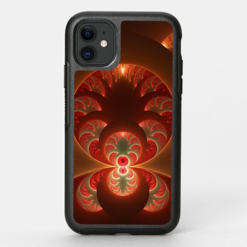 Luminous Abstract Modern Orange Red Fractal OtterBox Symmetry iPhone 11 Case