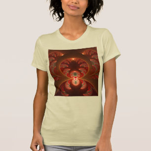 Luminous abstract modern orange red Fractal T-Shirt
