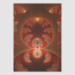 Luminous abstract modern orange red Fractal Tissue Paper
