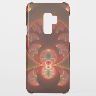 Luminous abstract modern orange red Fractal Uncommon Samsung Galaxy S9 Plus Case