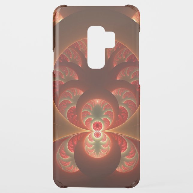 Luminous abstract modern orange red Fractal Uncommon Samsung Galaxy Case (Back)