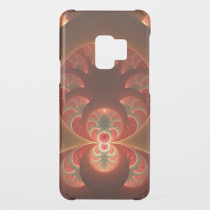 Luminous abstract modern orange red Fractal Uncommon Samsung Galaxy S9 Case
