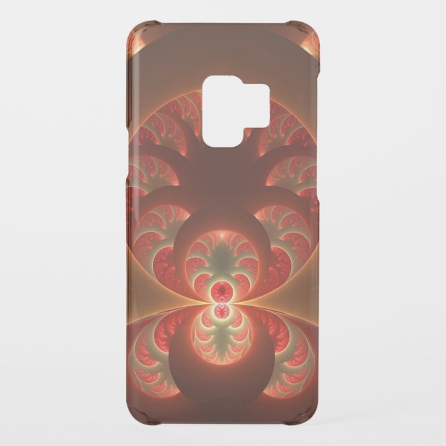 Luminous abstract modern orange red Fractal Uncommon Samsung Galaxy Case (Back)