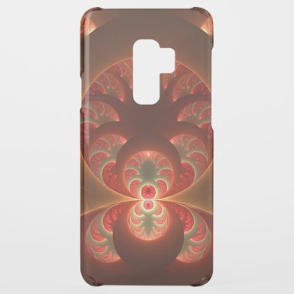 Luminous abstract modern orange red Fractal Uncommon Samsung Galaxy S9 Plus Case